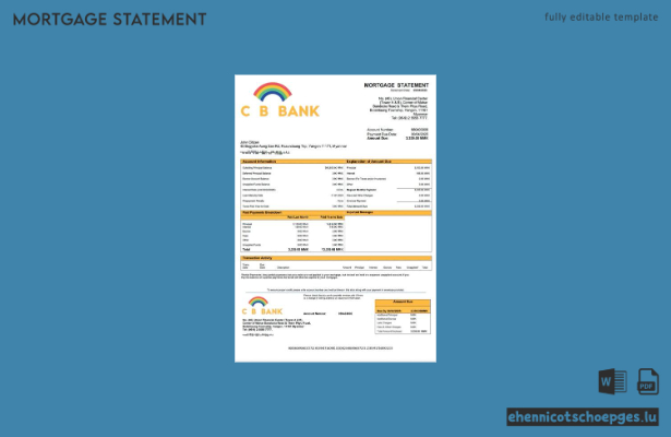 Beispiel eines Hypothekenauszugs der Zentralbank von Myanmar (Word- und PDF-Datei)
